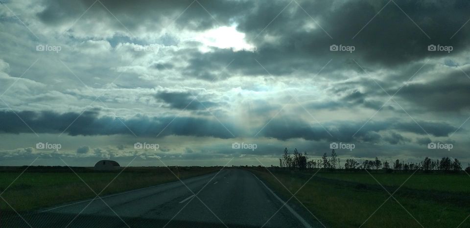 The landscape view from a drive around the country.
Icelandic nature showings it's gloomy cloudy side