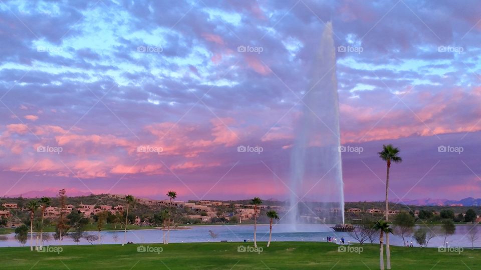 Spectacular Sunset in Fountain Hills, Arizona