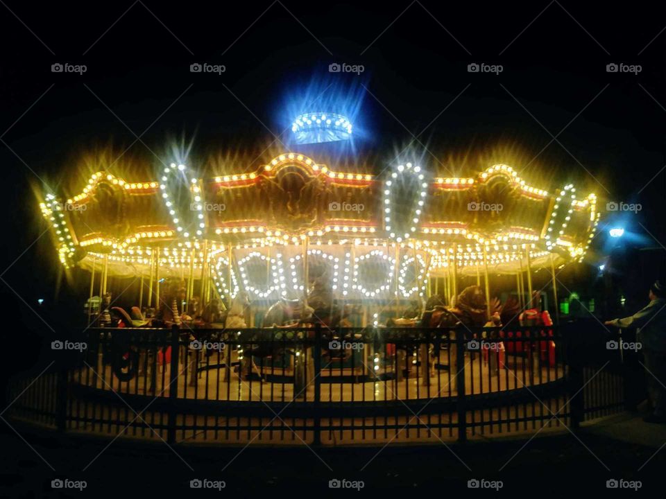 Carousel at nighttime