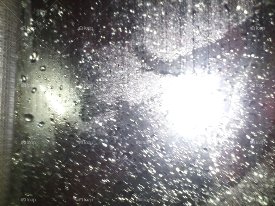 rain spray on glass