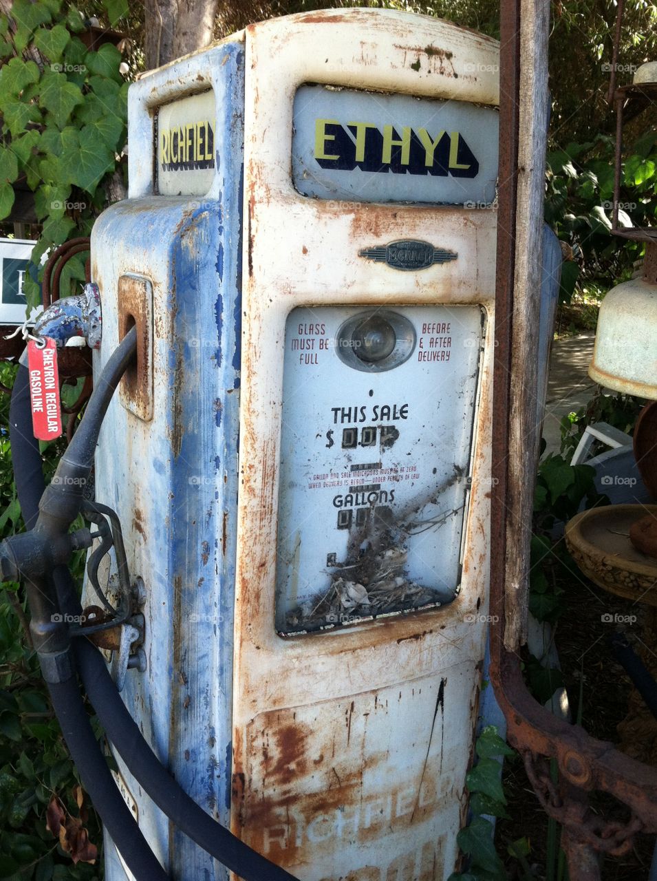 Rustic gasoline pump