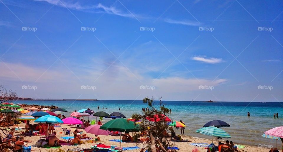 umbrellas on the beach. umbrellas on the beach