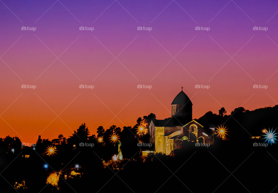 Beautiful twilight scene of city in Georgia