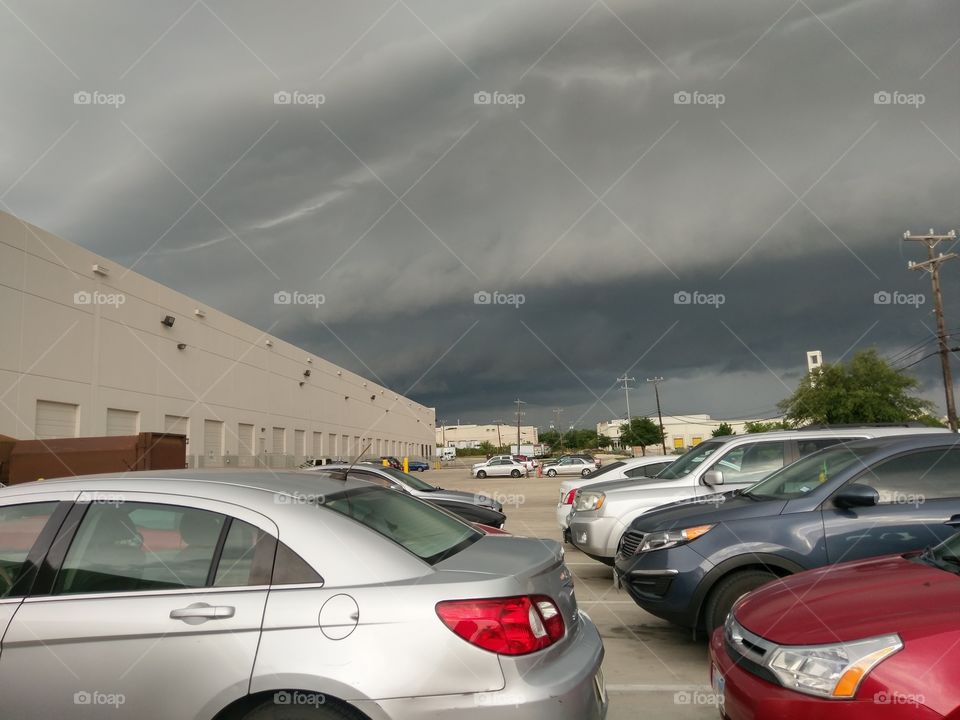 crazy clouds parking lot