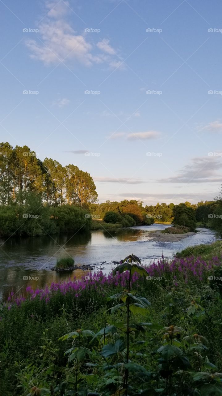 Walking by the river in the Borders Scotland