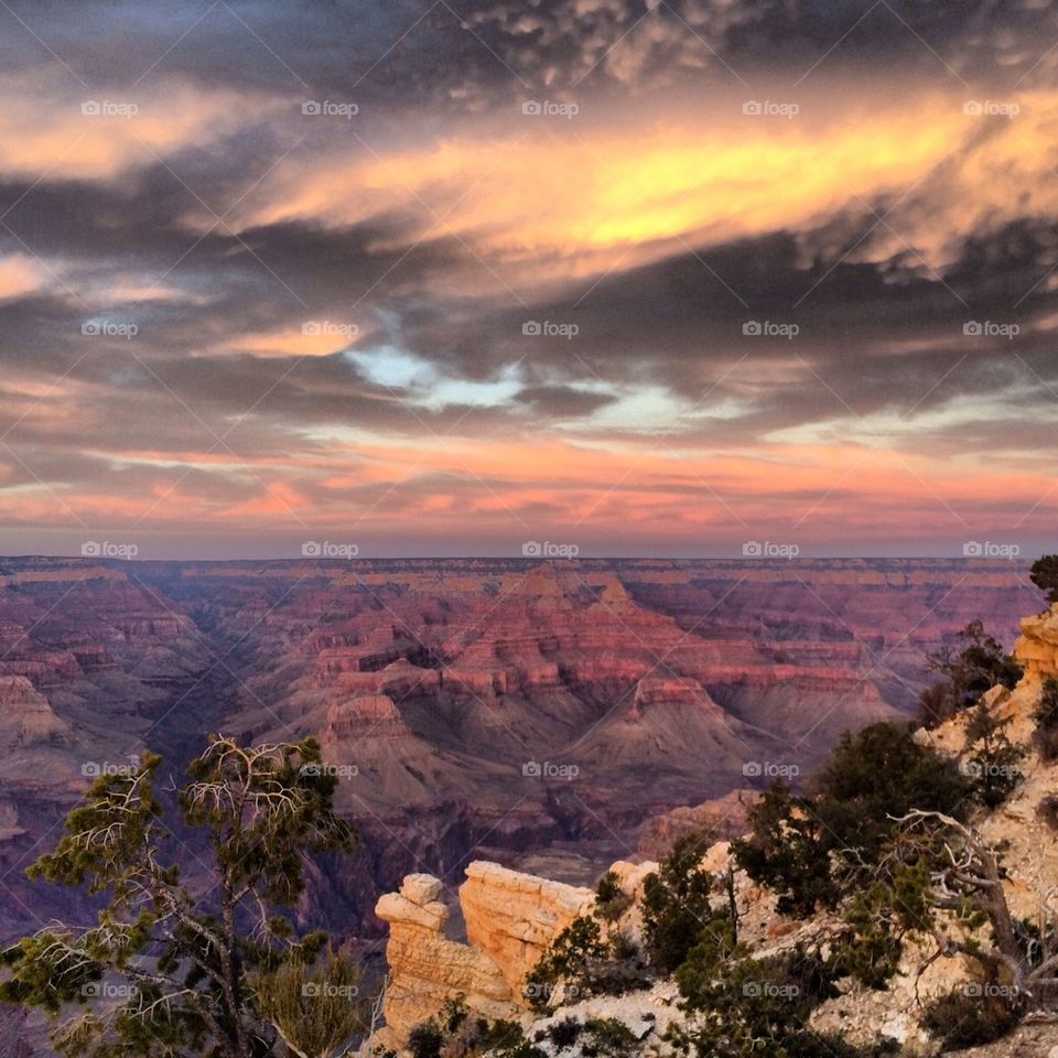 The Grand Canyon at Sunset.