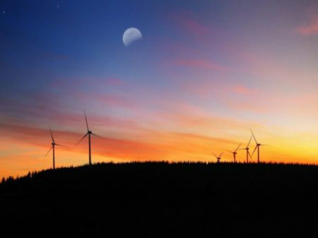 sunset and moon