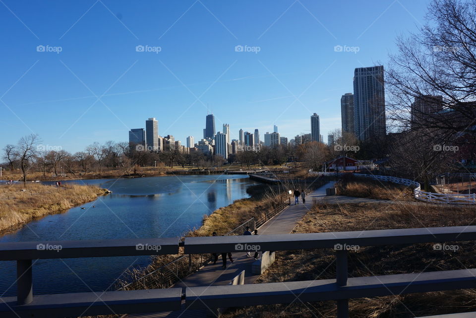 Lincoln Park with the Chicago skyline!