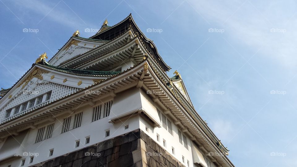 Osaka Castle in the Sky. I visited Osaka Castle in the Spring of this past year and fell in love with this lovely building and its brutal past.