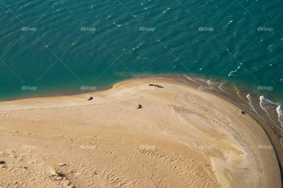 Crab island beach with crocodiles, Australia, aerial view