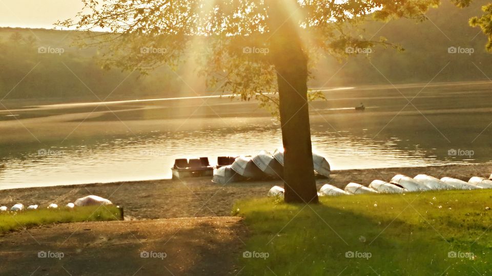 end of the day. Devils Lake south shore