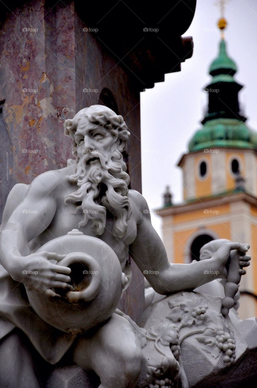 Street statue at ljubljana