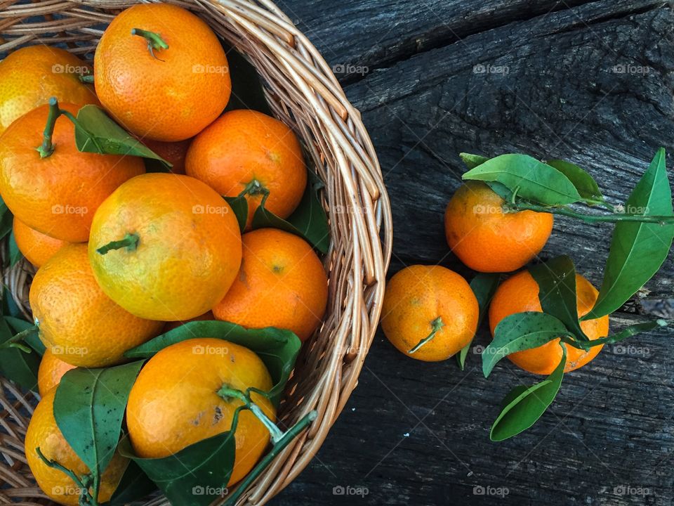 Tangerines in basket