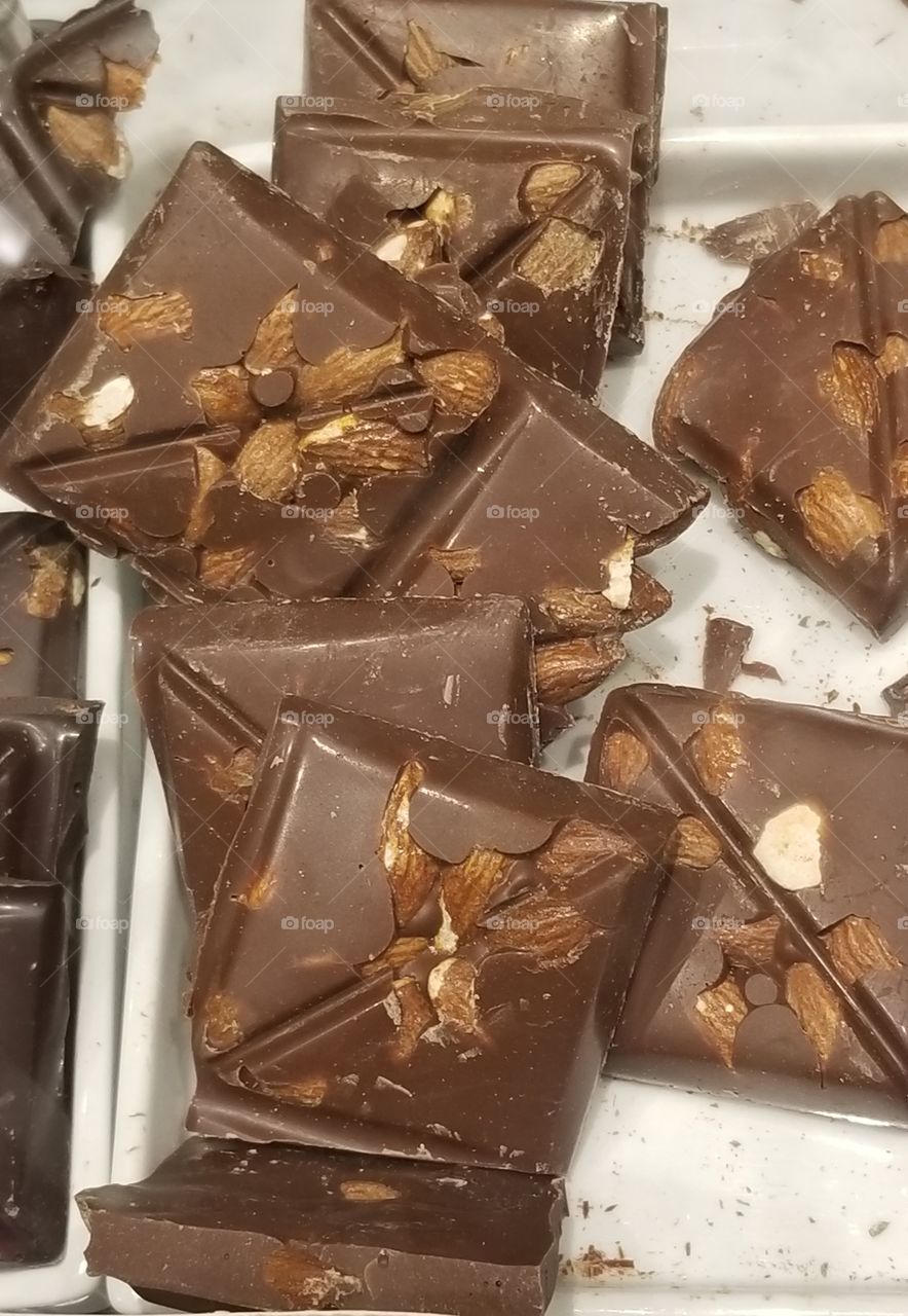 chocolate and almonds