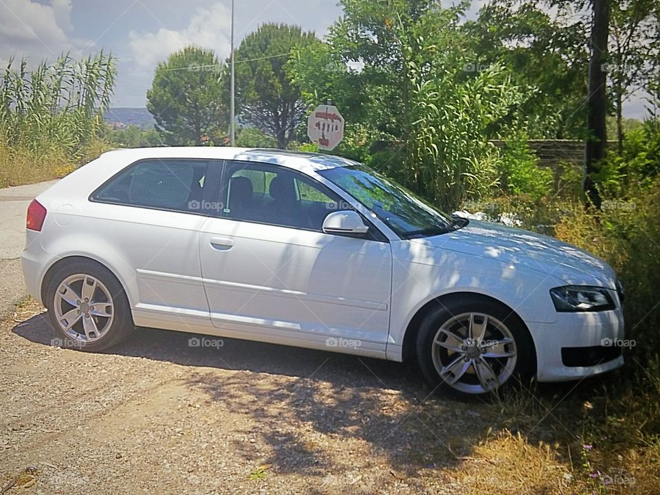 white car