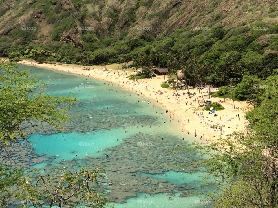 Famous beach from a movie, beautiful waters, Oahu