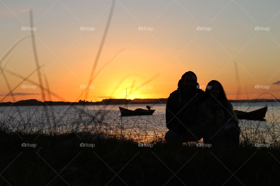 Rocha, Uruguay. Sunset. Lovers