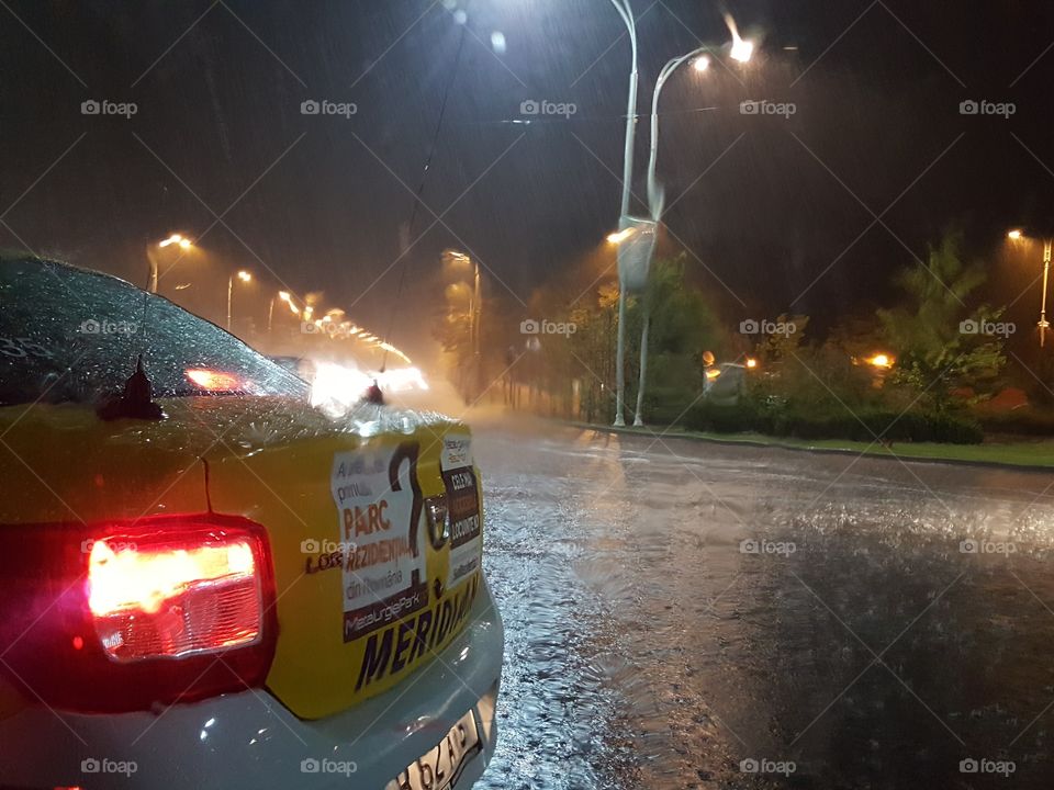 Rainy taxi