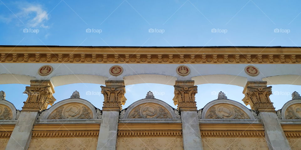 Architecture of a building in the city of Kiev, Ukraine