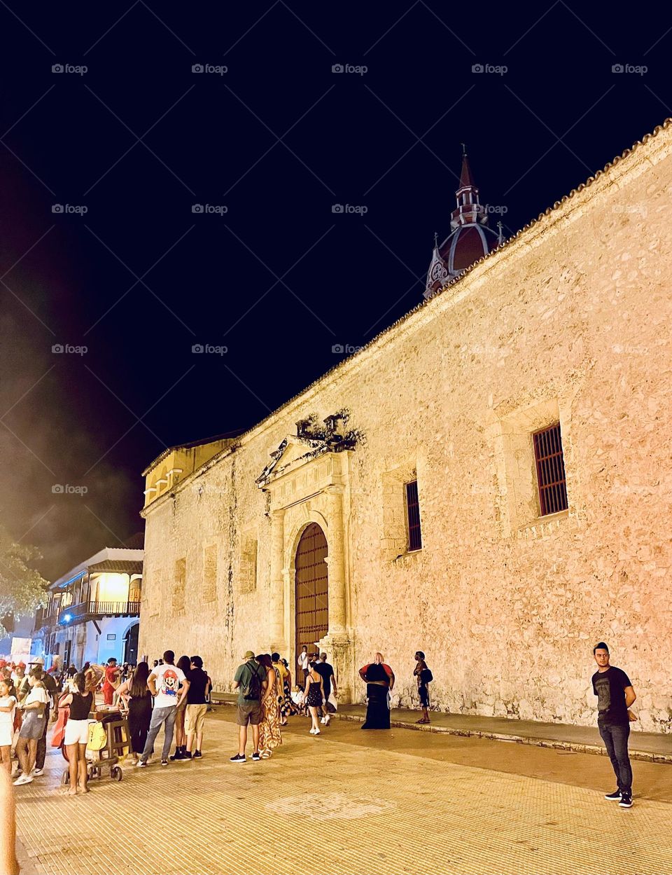 A crowd street in Cartagena 