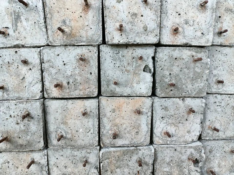 The column structure is cement, inside is steel.