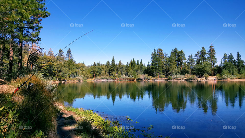 Fishing Lake against clear sky