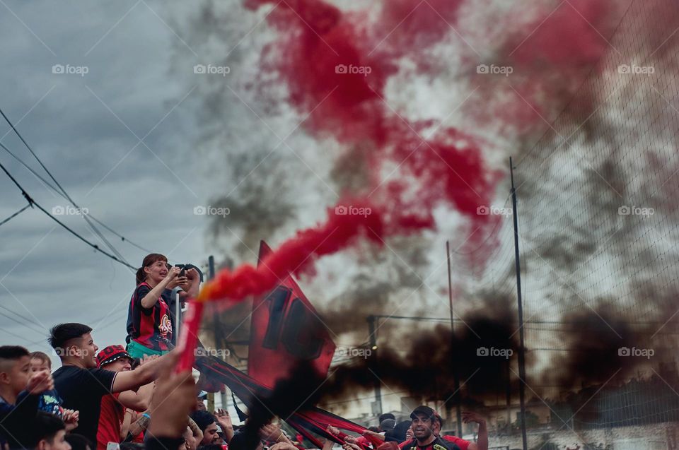 The fans of Club Atlético Los Andes. Soccer club of a neighborhood of scarce economic resources but with a great feeling. Argentina is characterized for being very passionate about soccer, even in its less known leagues.