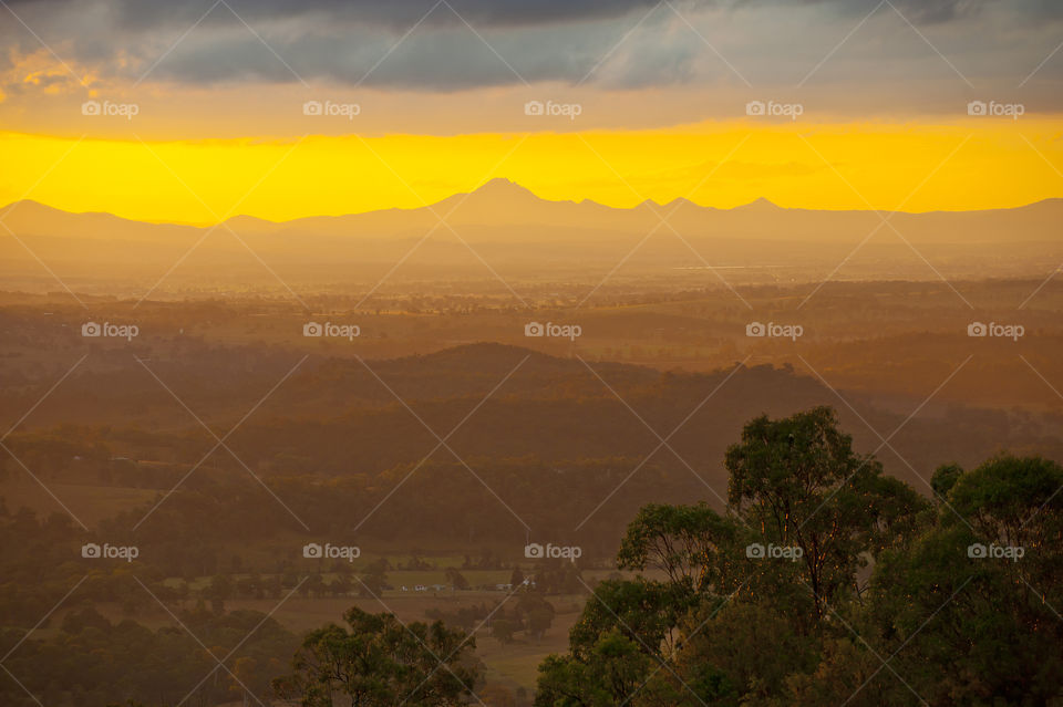 Yellow sky at sunset