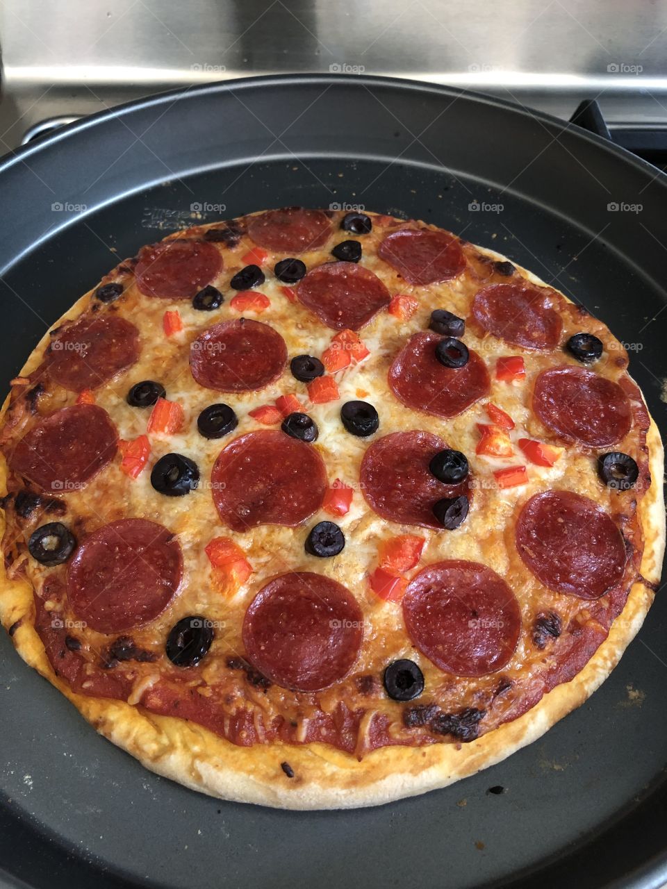 Delicious homemade pizza ready to enjoy! 😋