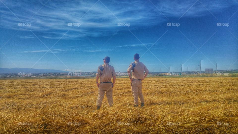 two soldiers, one view..