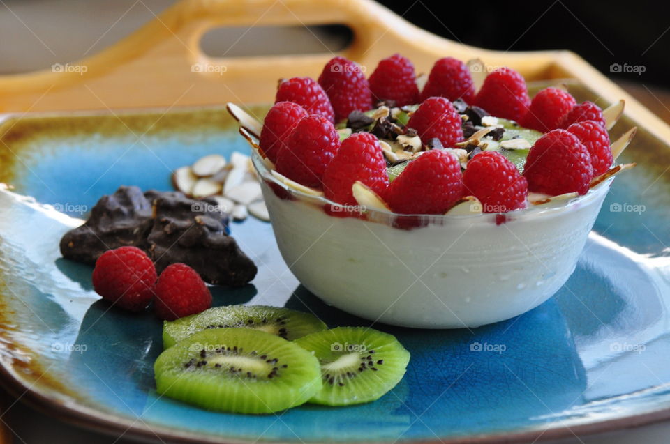 Fresh fruit smoothie with raspberry