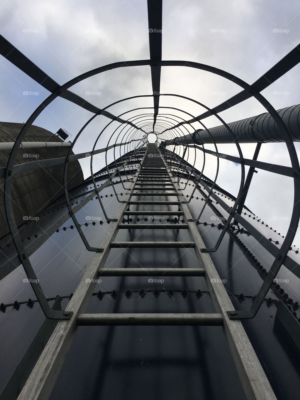 Climb high up the silo