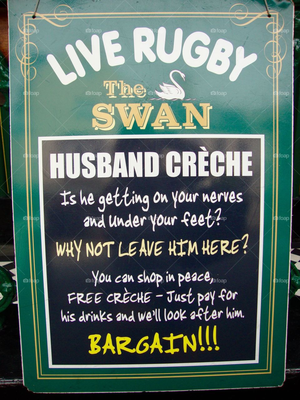 Welcome. Funny pub sign in Guernsey ...