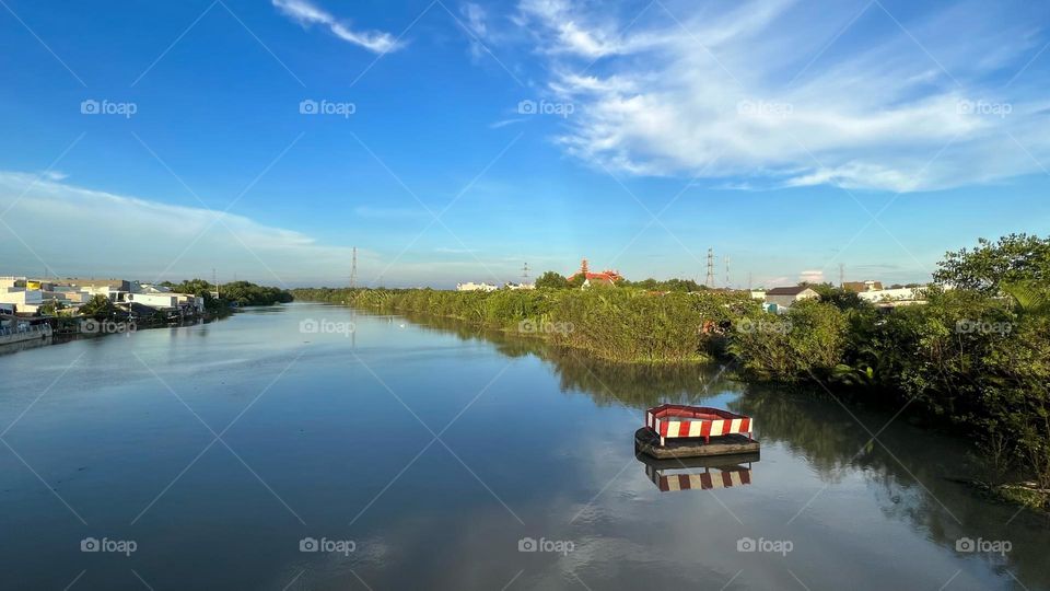 Blue sky reflection on the river! 