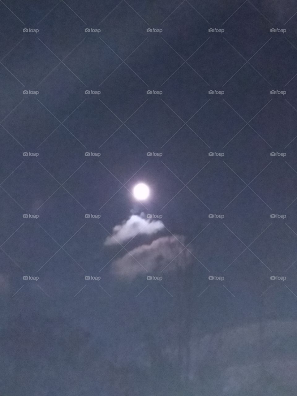 Full moon and clouds