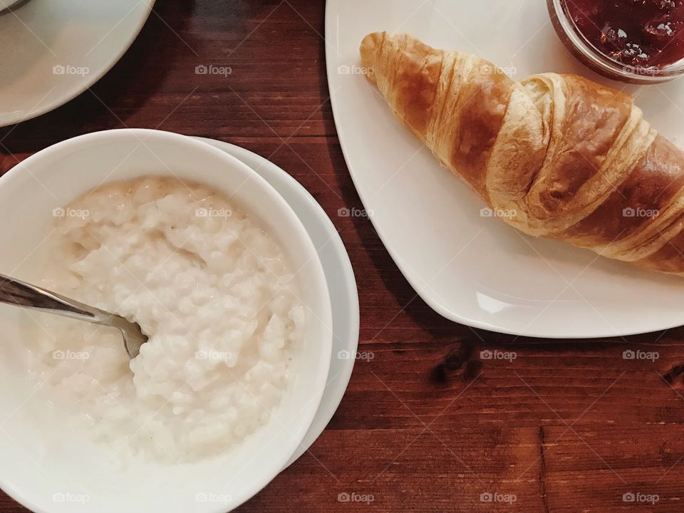 Breakfast with croissant