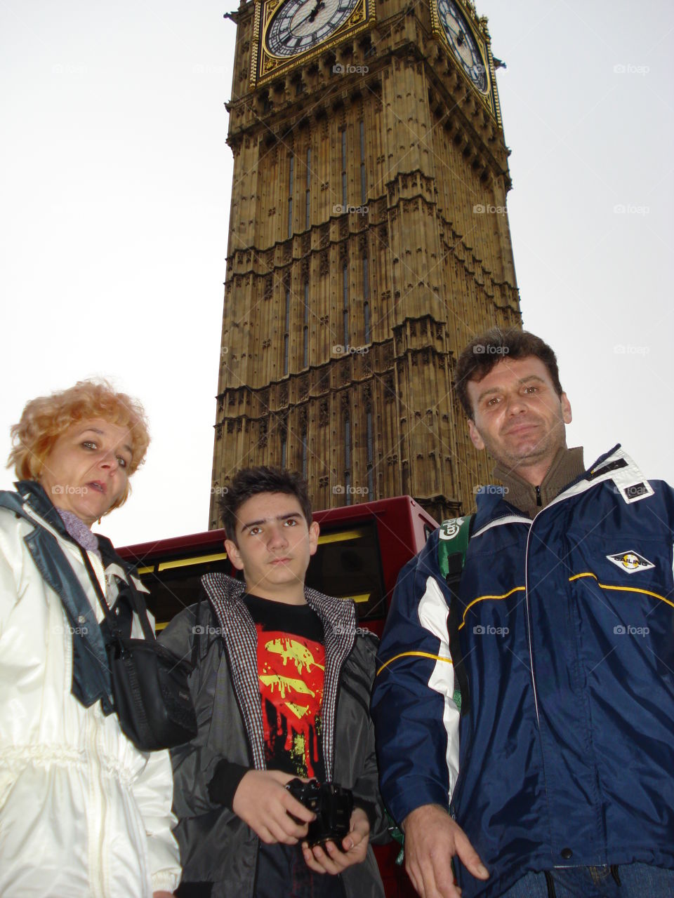 Tourist standing in clock tower