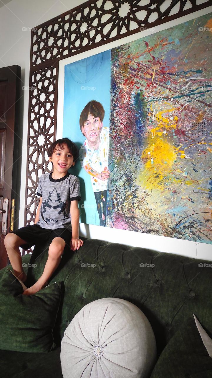 I drew my little boy in this style. I would love to share the work with you