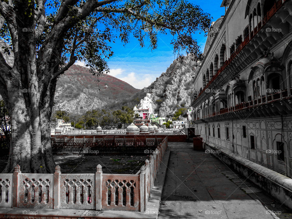 a historic place with hill view.