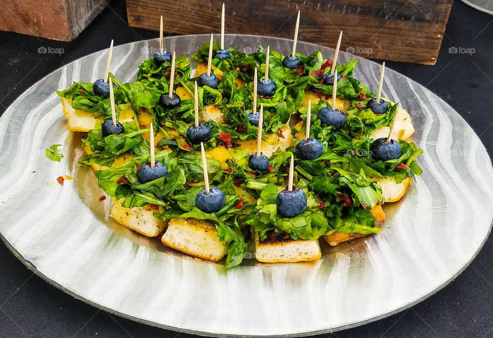 Salad appetizer bites looking tasty