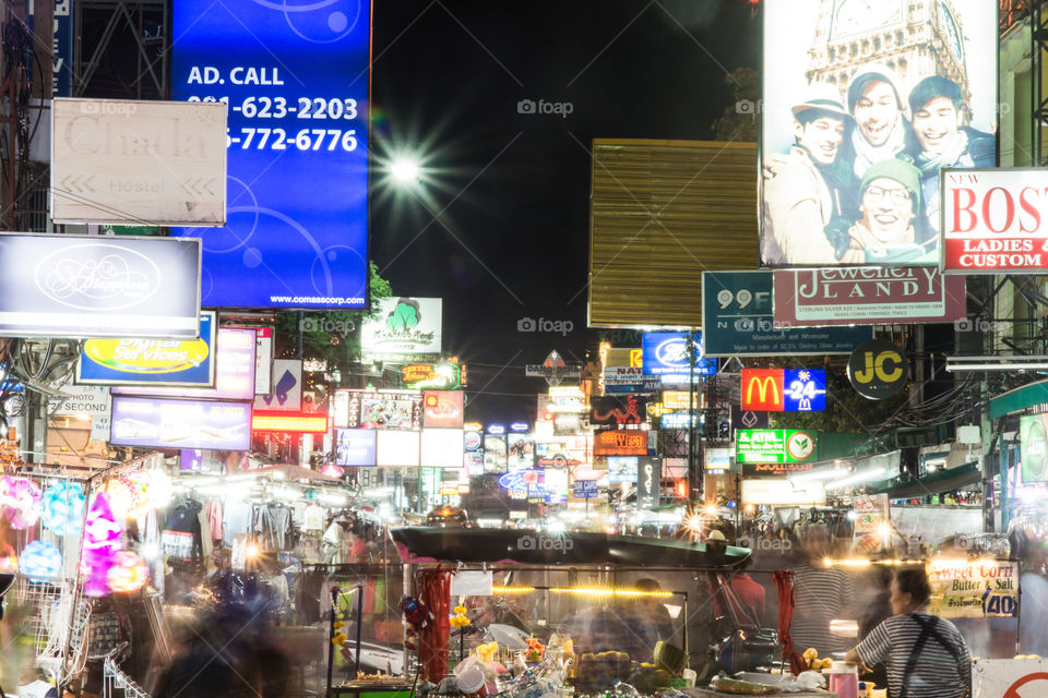 Khao San Road at night 