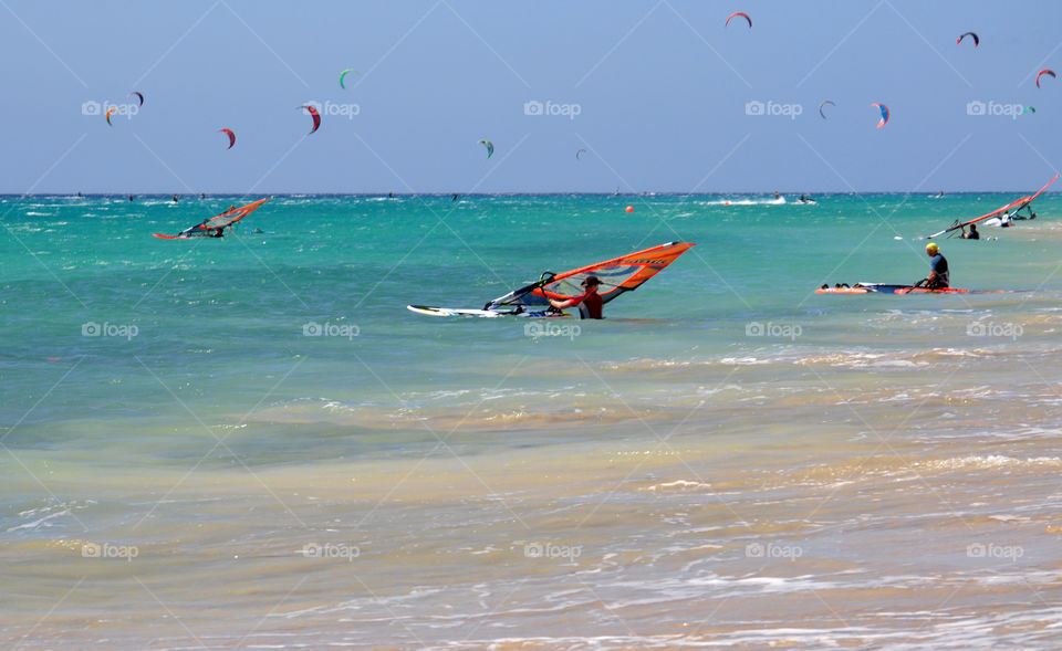 Surfing in costa calma 