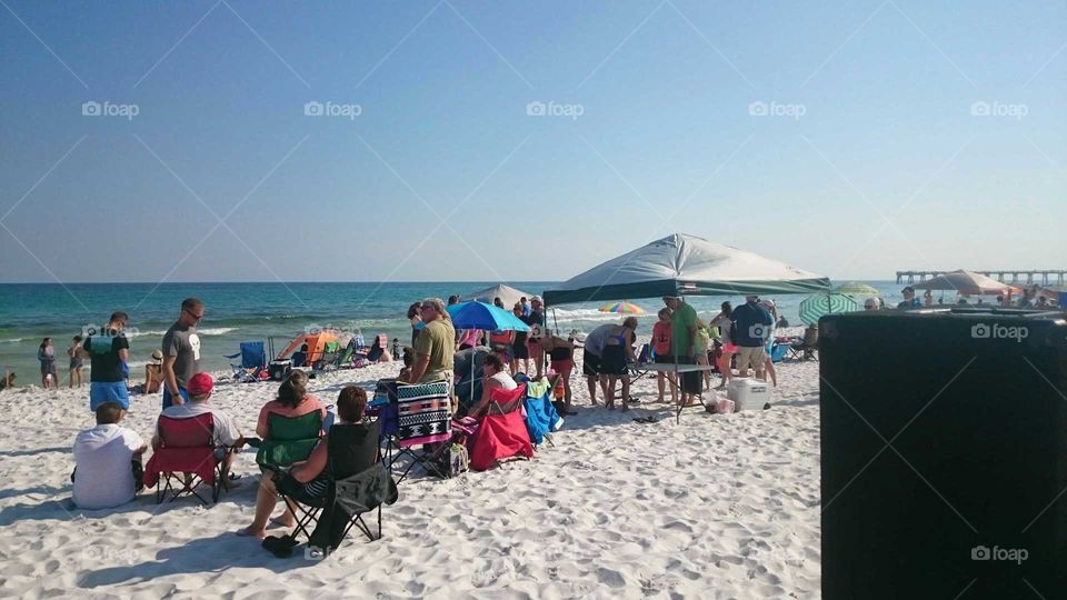 No better place to get baptized when in Navarre, Florida but the beach!