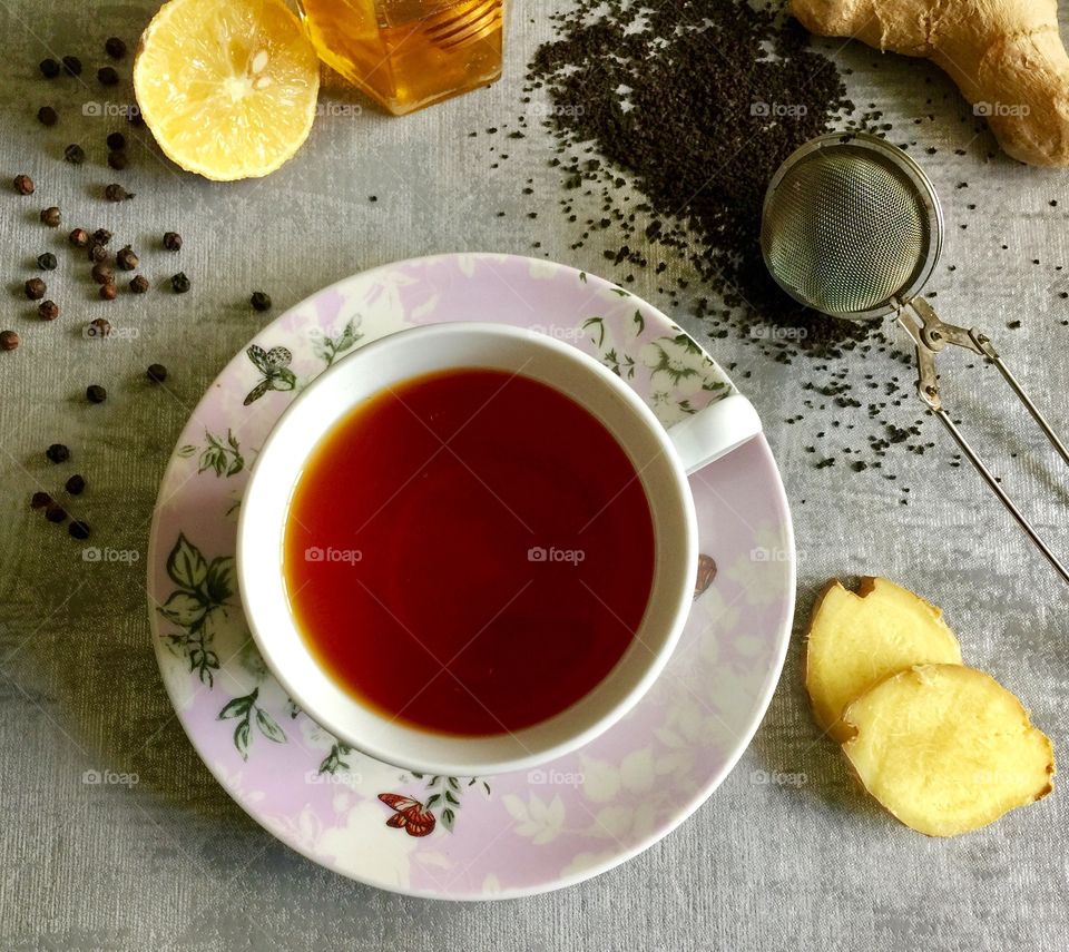 Close-up of tea cup