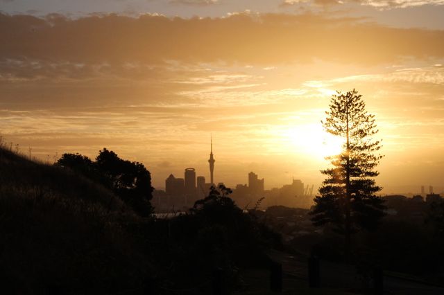 Auckland, New Zealand sunset. Sunset in Auckland, New Zealand 