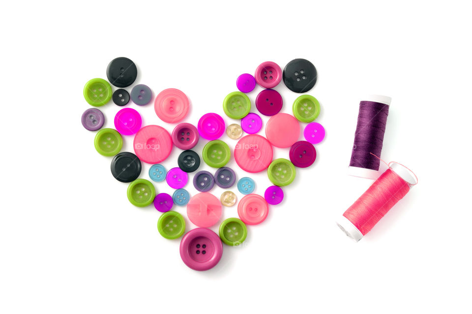 Heart shape of clothes buttons