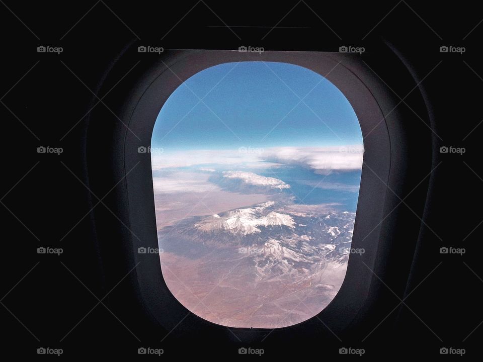A view from my airplane window of the Rocky Mountains