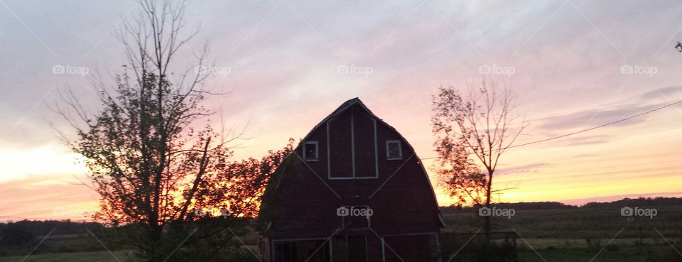 Red Barn Sunset