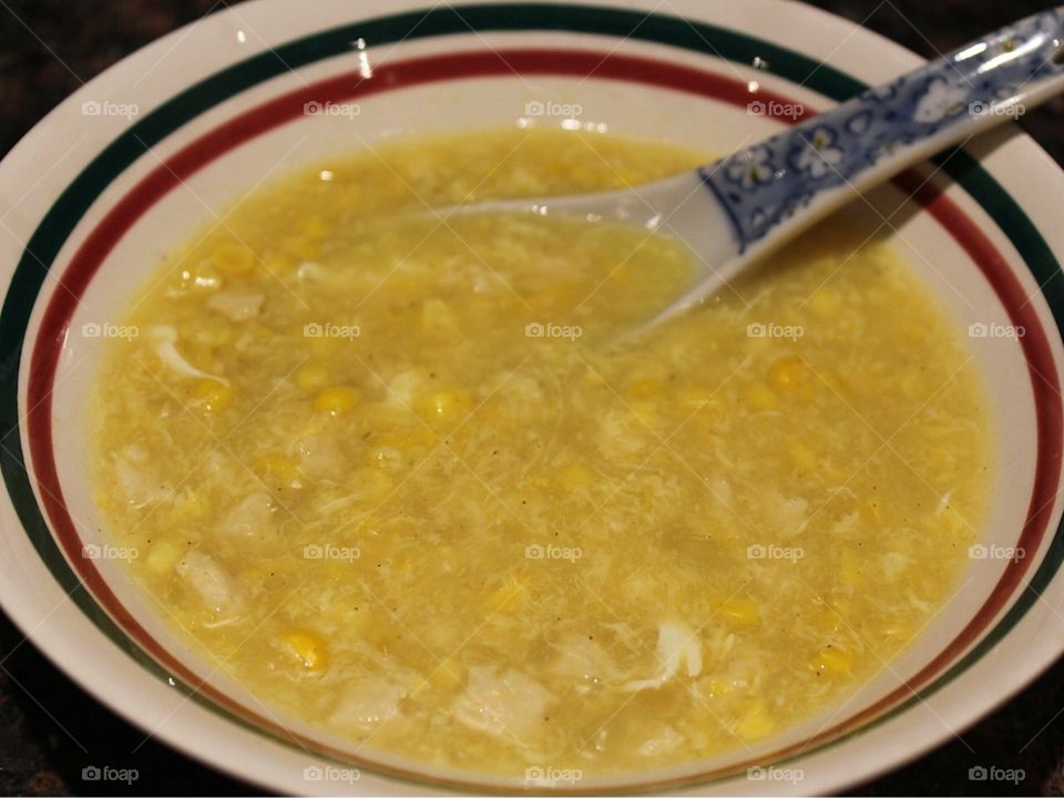 Corn egg drop soup 