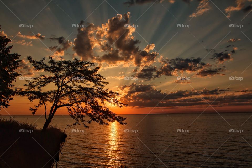 View of sea during sunset